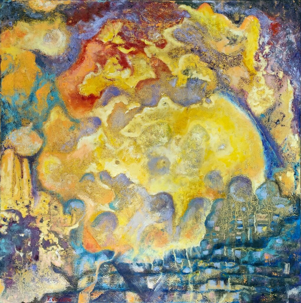 Ascensione - 2024, Tecnica mista su tela, 60 x 60
