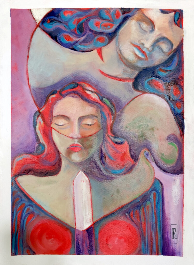 Combatto per me – 2026, Olio su carta, 36 x 60