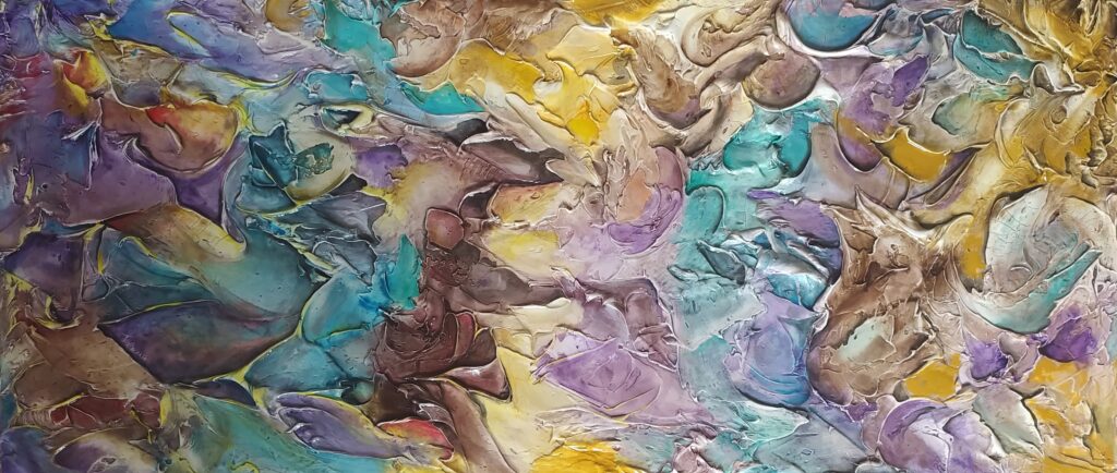 E luce fu - 2023, Tecnica mista su pannello, 105 x 45