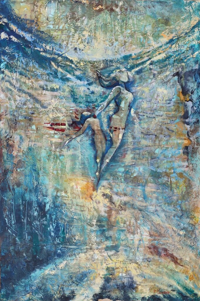 Emersioni - 2023, Tecnica mista su pannello, 54 x 83