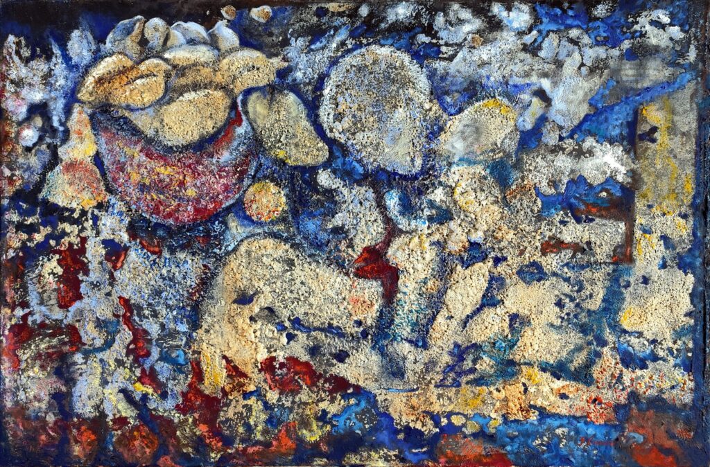Fuoco di tenerezza - 2024, Tecnica mista su tela, 90 x 60