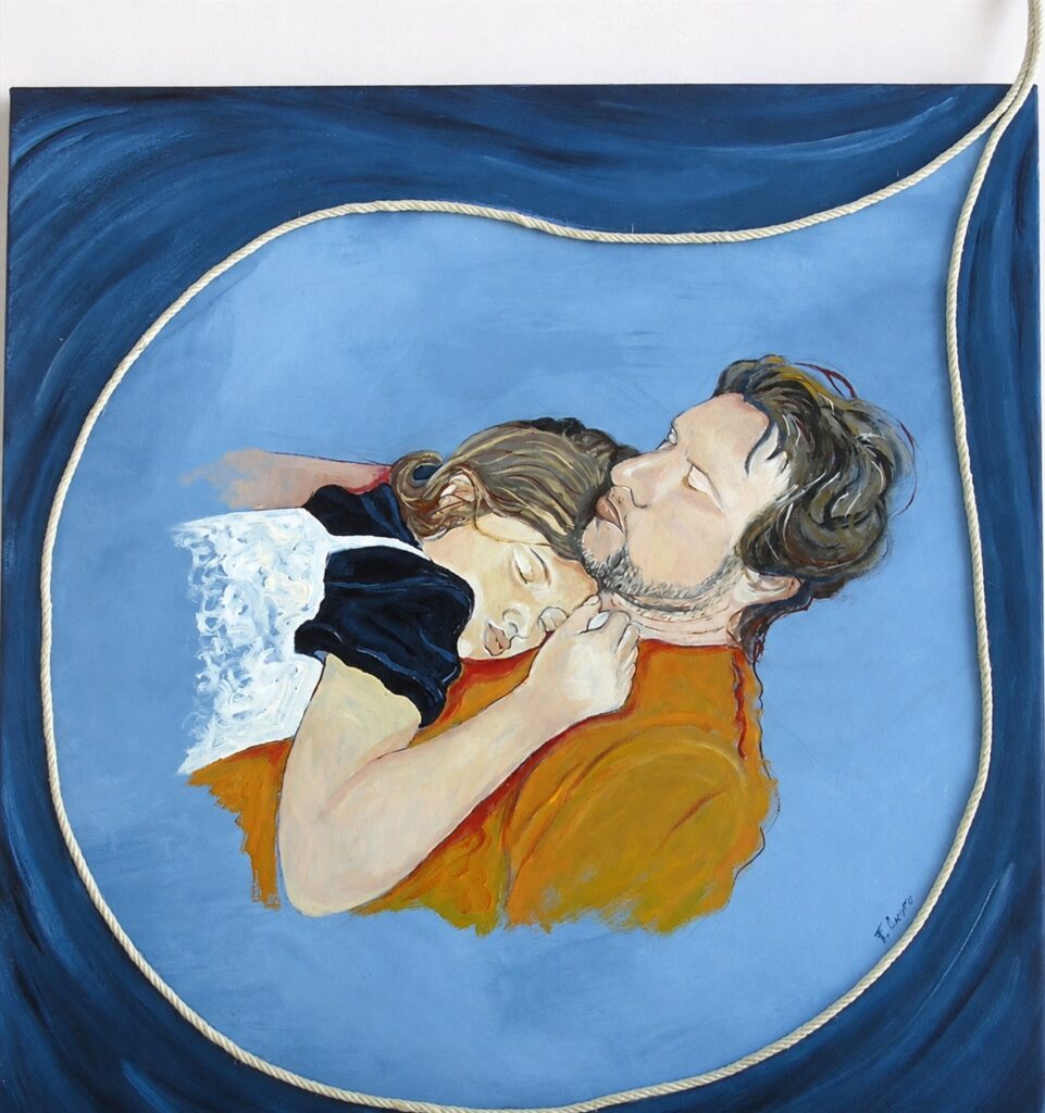 Marco e Marta – 2008, Tecnica mista su tela, 60 x 60