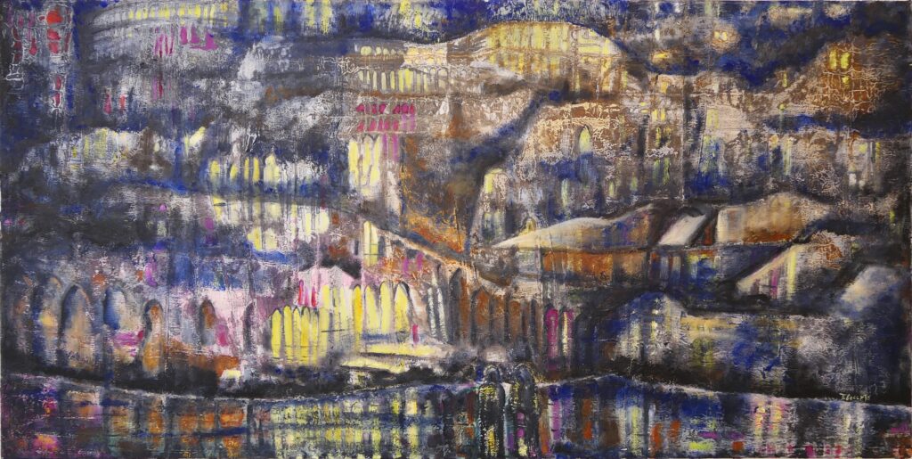 Riflesse intimità - 2023, Olio su tela, 100 x 50