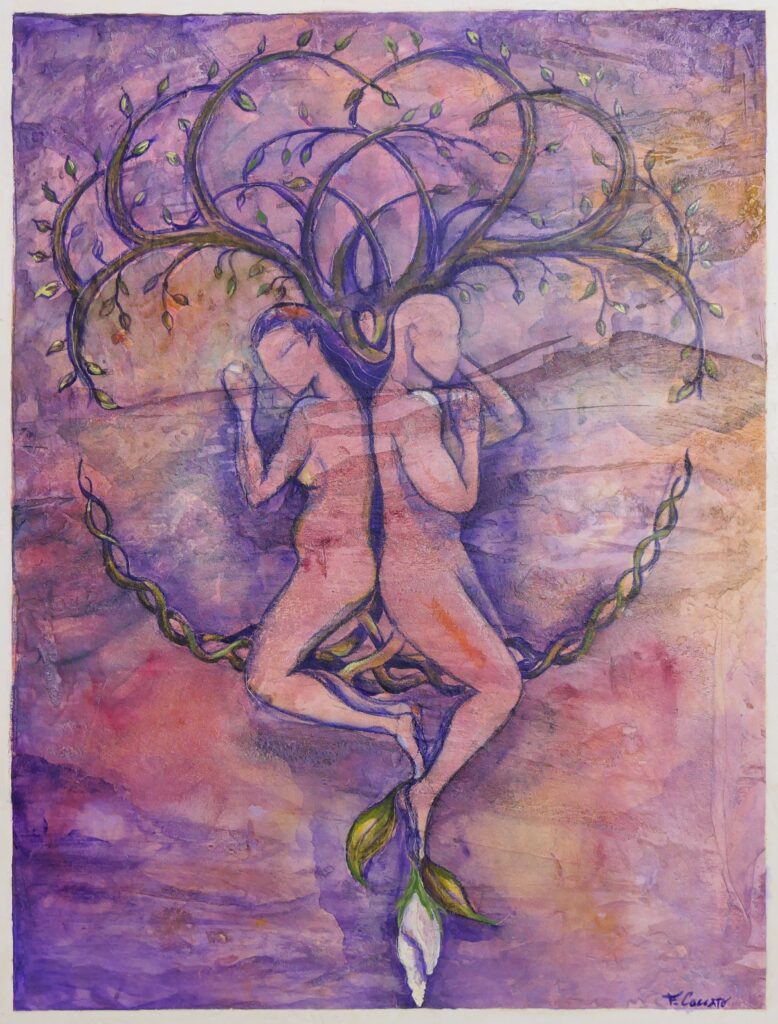 Rinascita - 2020, Tecnica mista su pannello, 54 x 70 [Collezione privata]
