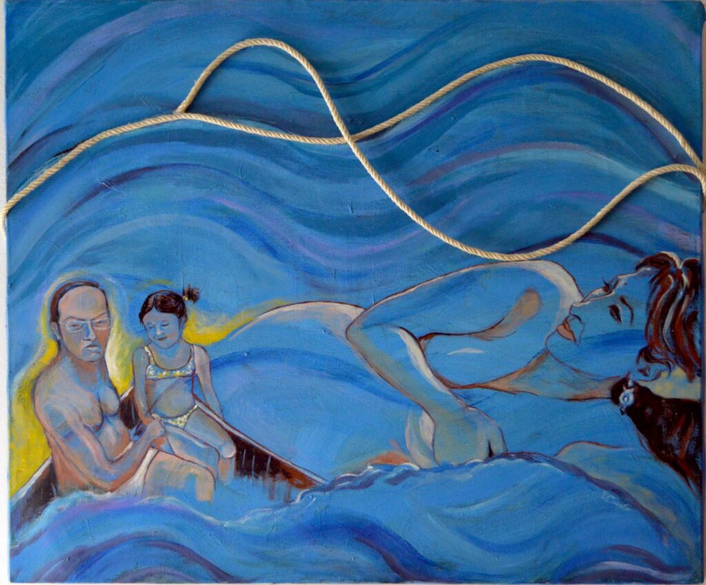 Sono acqua – 2008, Tecnica mista su tela, 40 x 60