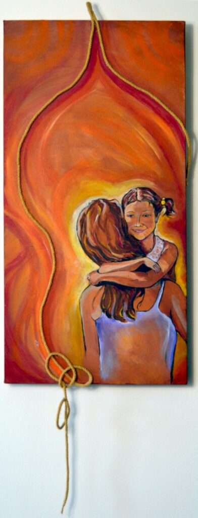 Sono madre Sono figlia – 2009, Tecnica mista su tela, 50 x 110
