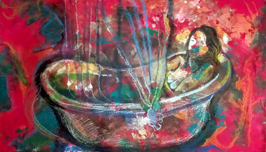 Trasperante - 2018, Tecnica mista su tela, 100 x 60