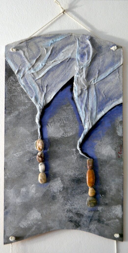 Trittico Materico-1, 2013, Tecnica mista su pannello, 27 x 45