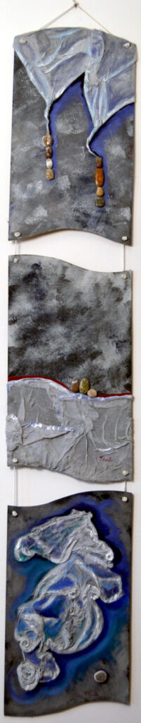 Trittico Materico, 2013, Tecnica mista su pannelli, 27 x 145